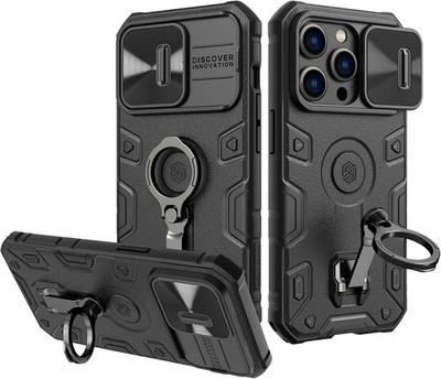 Nillkin Camshield Armor iPhone 14 Pro Max Hülle 360 Drehring Schwarz Common Use