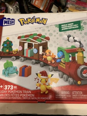Sealed MEGA Pokemon Holiday Train Building Set New 373 Pieces Shelf Wear Ef65