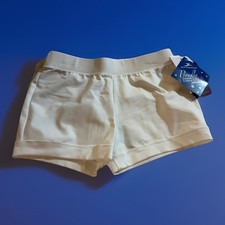 Motionwear Banded Leg Boy-Cut Dance Shorts White Youth L 12/14 Style 7141
