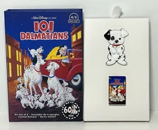 Disney Parks 101 Dalmatians VHS & Patch Pin Set of 2  Limited Release