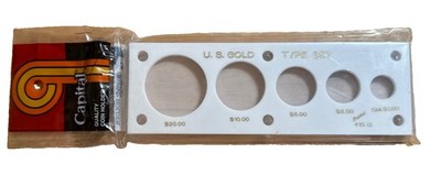 Capital Holder Plastic Case For US Gold Type Set 2x6 5 Coin White Snap