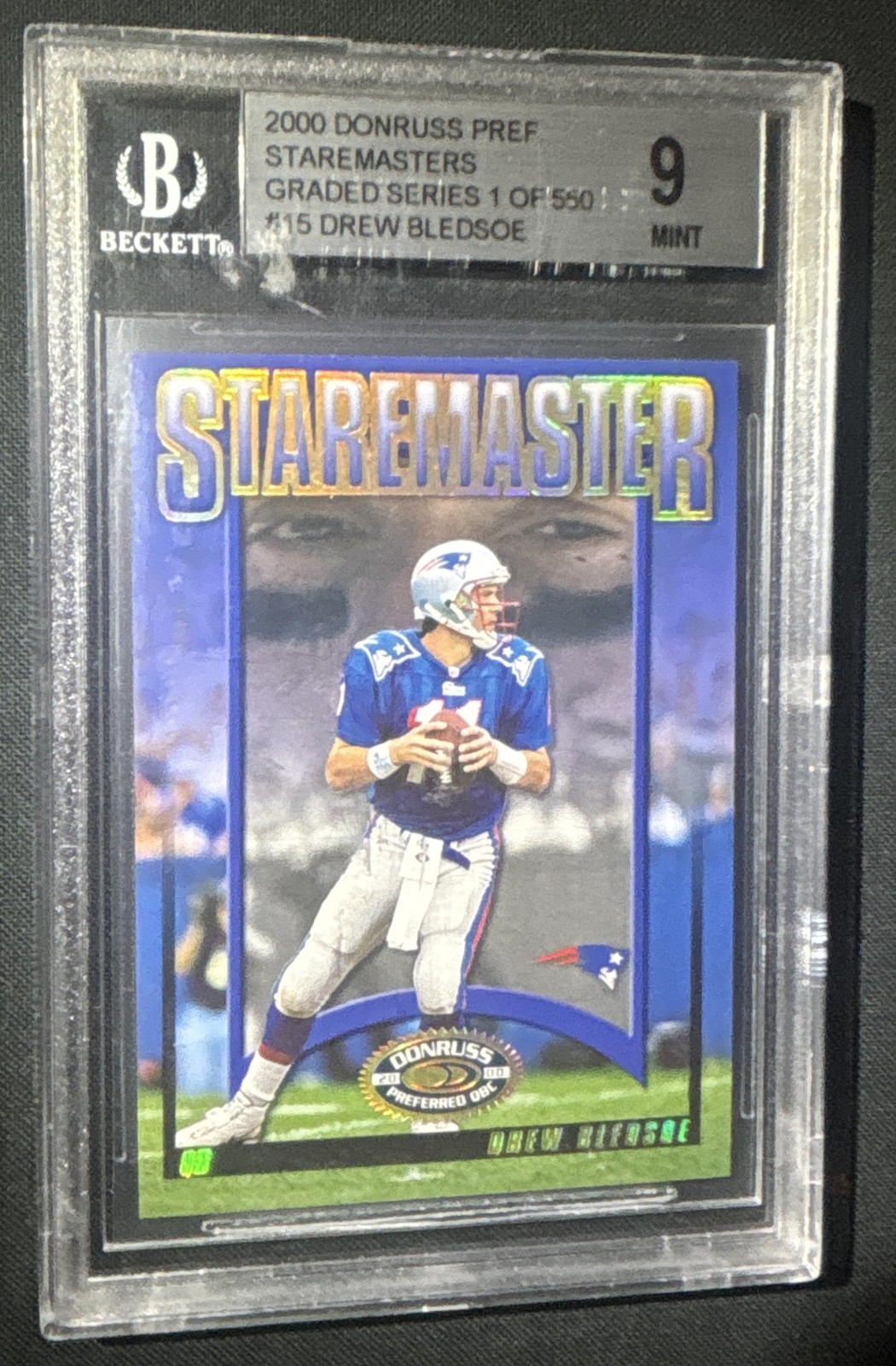 2000 Donruss Preferred Drew Bledsoe #SM-15 Staremasters 155/1500 Patriots BGS 9