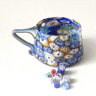 Murano Millefiori Murrine kleine Tasse Fratelli Toso (?) 60er Jahre Abriss - Bild 1 von 4