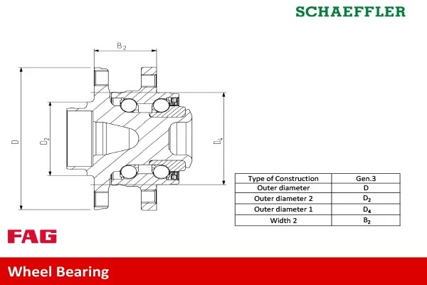 WHEEL BEARING KIT 713 6451 90 FOR RENAULT TRAFIC/III/Platform/Chassis/Van/Bus - Image 3 of 4