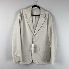 Calvin Klein Beige Linen Blend Blazer Jacket Size Medium Stretch Two-Button