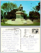 PT Barnum Monument Seaside Park Bridgeport Postcard