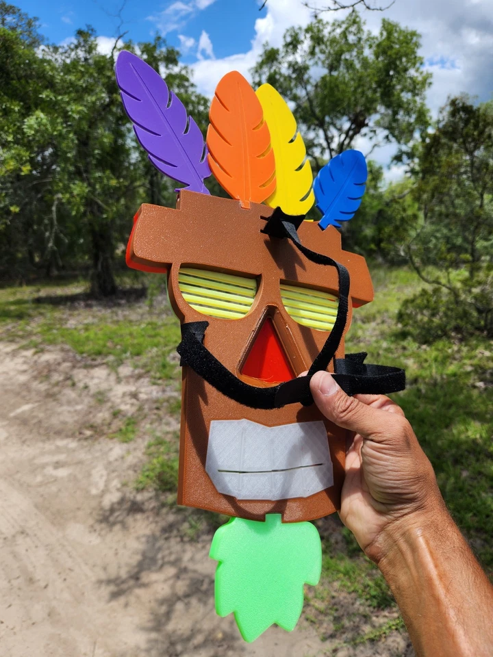 18-inch Aku Aku Crash-Inspired Guardian Mask – Wearable Wall Art (Ooga Booga!!!) - Image 3 of 4