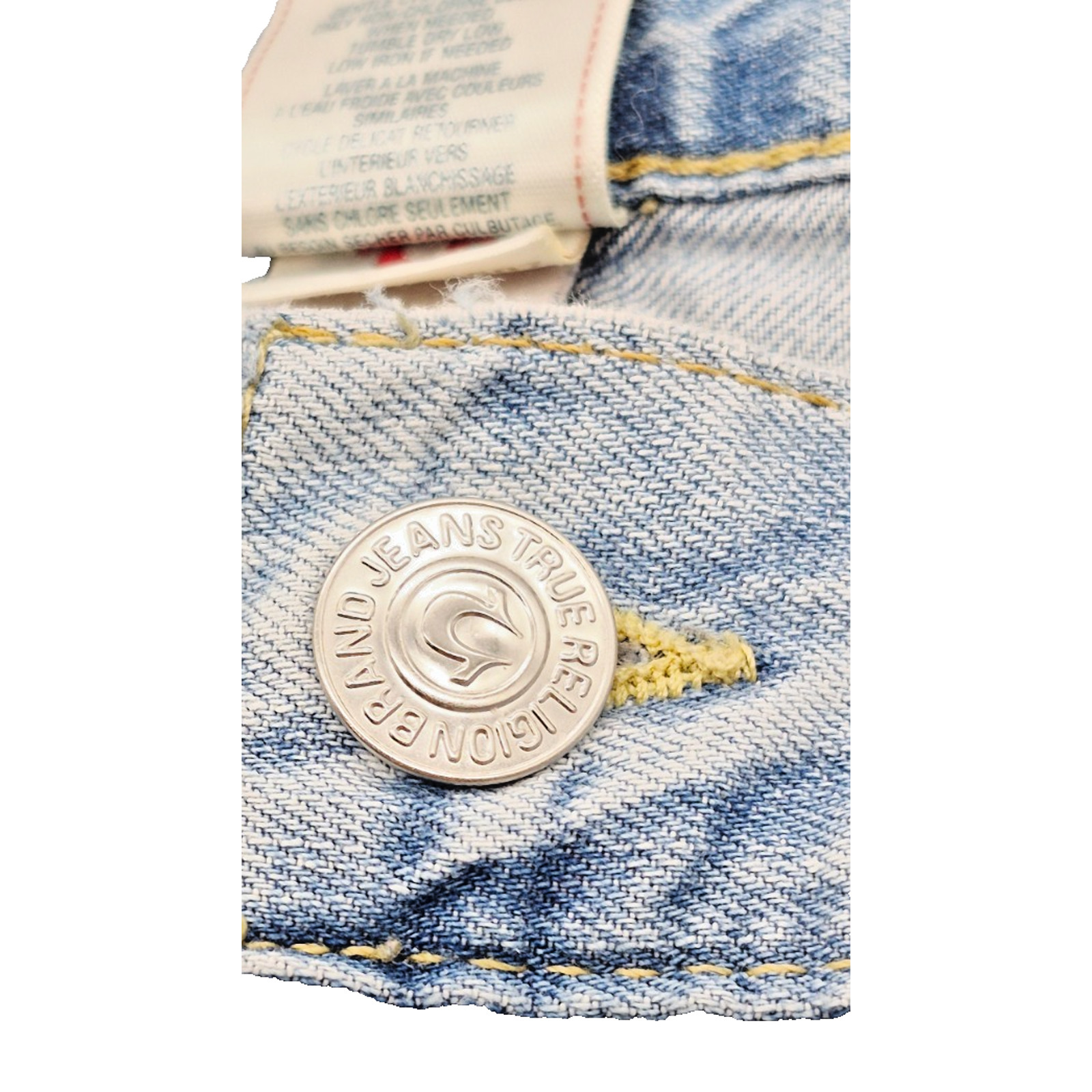 VTG True Religion Jeans Ricky Distressed Size 34 Waist x 32 Inseam Straight Leg thumbnail 13