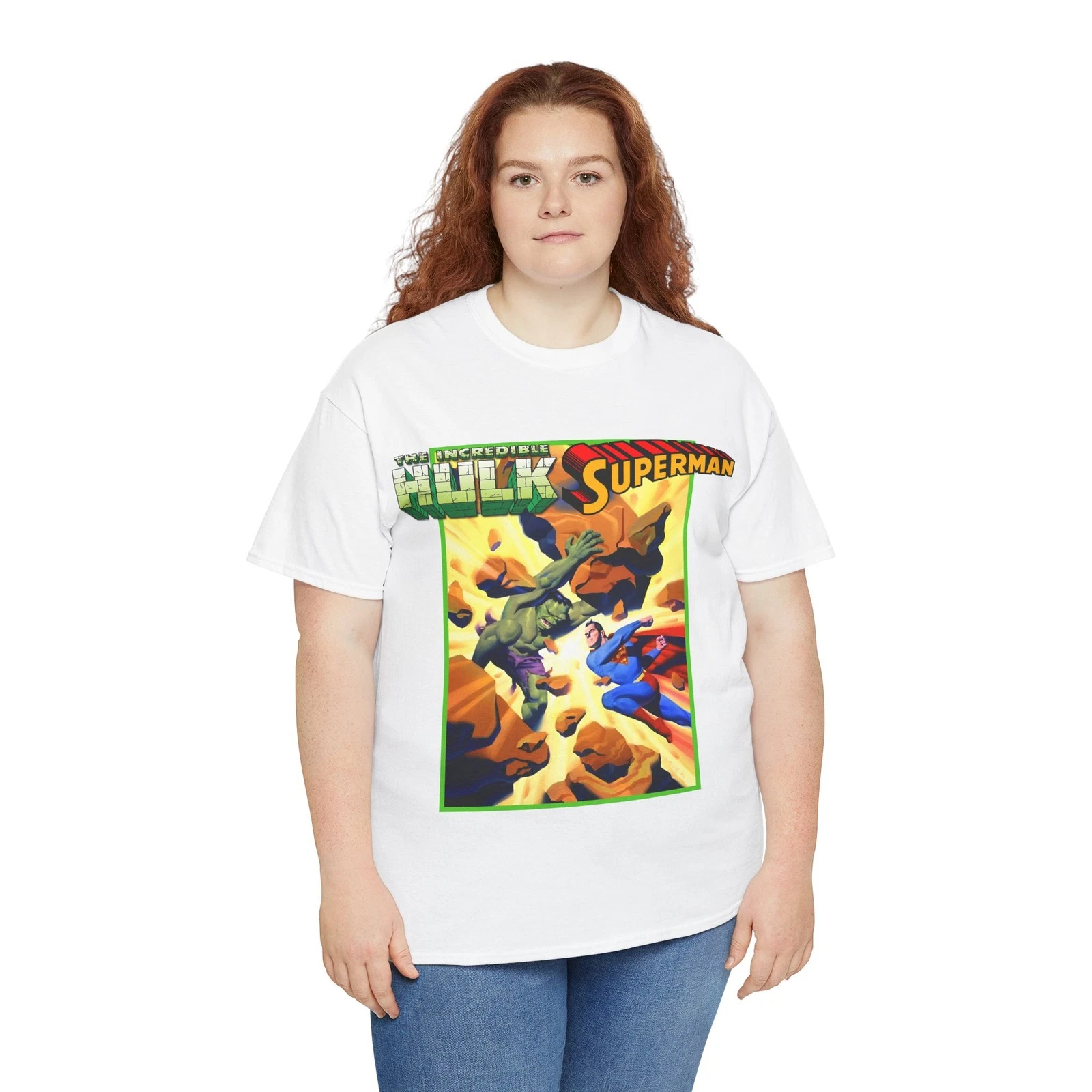Hulk Vs Superman T-Shirt - Steve Rude Art - DC Comics & Marvel 90s Crossover
