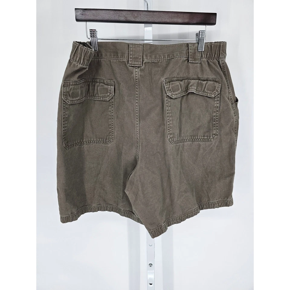 Vtg Croft & barrow Mens Sz 38 Cotton Dad Shorts Cargo Pockets Taupe - Image 4 of 4