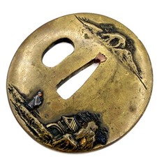 多色古董原创古董日本刀镡| eBay