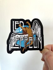 Led Zeppelin Iron On Patch Swan Song Icarus Blue White Black Embroidered Rock