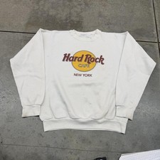 vintage hard rock cafe new york city white destination made in usa crewneck