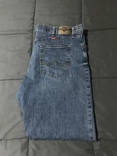 Wrangler Men's Dark Blue Relaxed Bootcut Jeans, Size 42x30, Stretch Denim