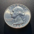 1963 D Washington Quarter 25C - NICE BU Condition - 90% Silver