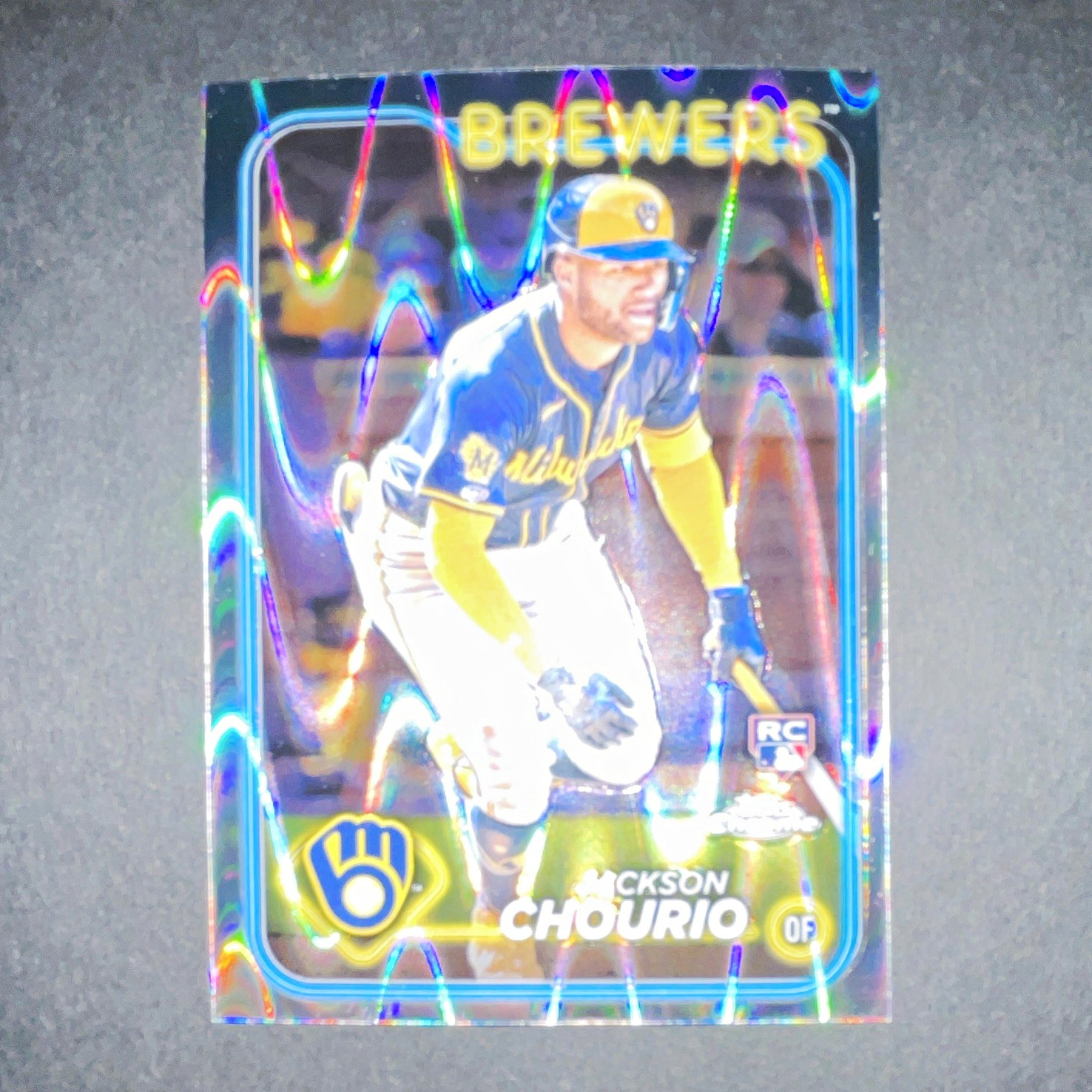2024 Topps Chrome Jackson Chourio Rookie Card Raywave Refractor