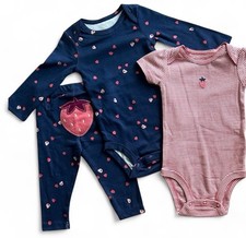 NWT CARTER S 3 PIECE STRAWBERRY SET GIRLS 6 MONTHS