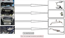 RIGHT EXHAUST MUFFLER ONLY OEM 2019 FORD FLEX DA8Z5230A