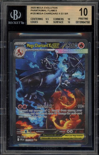 Pokemon Mega Charizard X EX Phantasmal Flames Sir #125 Bgs 10 Pristine