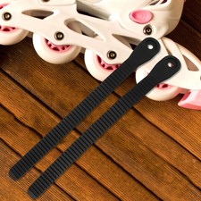 2Pcs Black PVC Roller Skate Straps Replacement Buckle Fixing Accessories