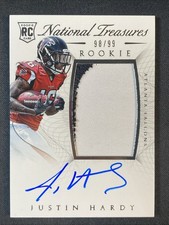 JUSTIN HARDY 2015 Panini National Treasures True Rookie Patch Auto /99