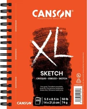 Canson XL Series Sketchbook, Wirebound Pad, 5.5x8.5 inches, 100 Sheets (50lb/74g