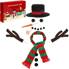 16Pcs Build a Snowman Kit, Outdoor Winter Snowman Decorating Supplies Snow To...