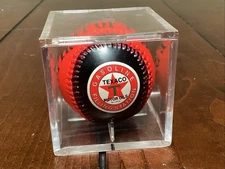 Texaco Gasoline Red And Black Promotional Collectible Souvenir Baseball In Case