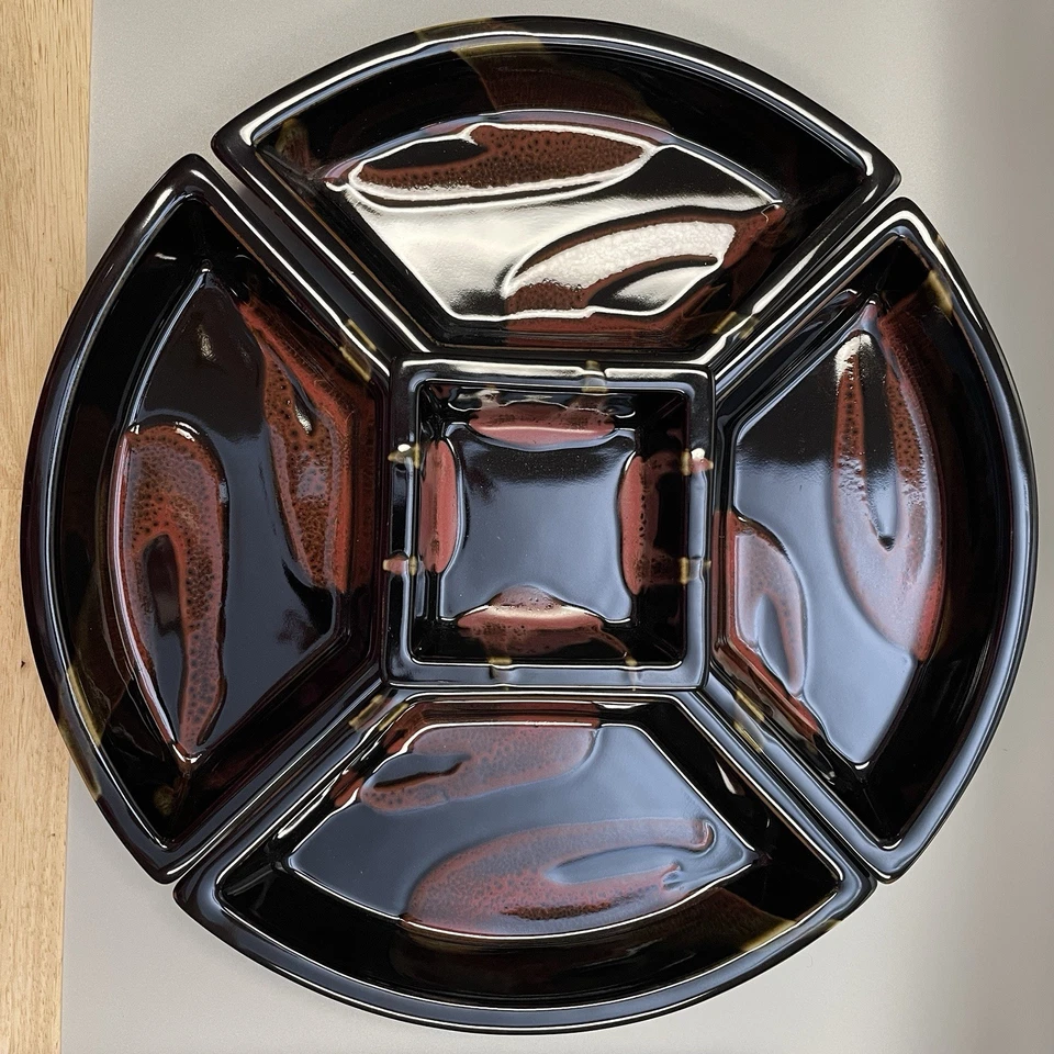 Vintage Glump’s Divided Appetizer Rotating Platter Lazy Susan 5 Section Japanese - Image 3 of 4