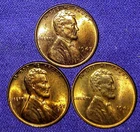 1947 Lincoln P,D,S wheat cents Trio BU