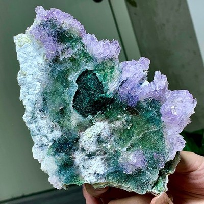 326g  Natural Vision Amethyst quartz cluster crystal druzy mineral specimen