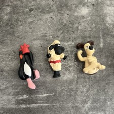 Vintage 1990s Walace And Gromit Pencil Toppers Figures