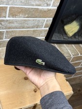 Vintage Lacoste Wool Gray Broadcloth Flat Cap Size 3