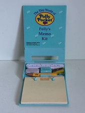 Polly Pocket Polly's MEMO KIT 1990  s Vintage Bluebird 100 COMPLETE Ultra RARE