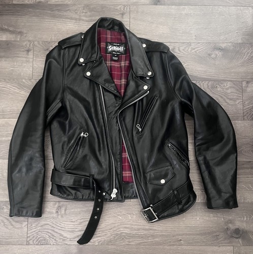 Veste En Cuir Perfecto Schott USA - Taille 46, Noir, Peu Utilisée, Occasion Très Bon état