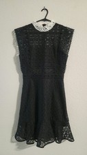 Sandro Paris Chain Link Lace Pattern Dress in Black size 36 US 4-6