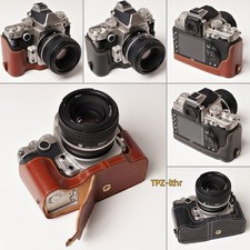For Nikon DF Bottom Open Handmade Genuine Real Leather Half Camera Case Bag