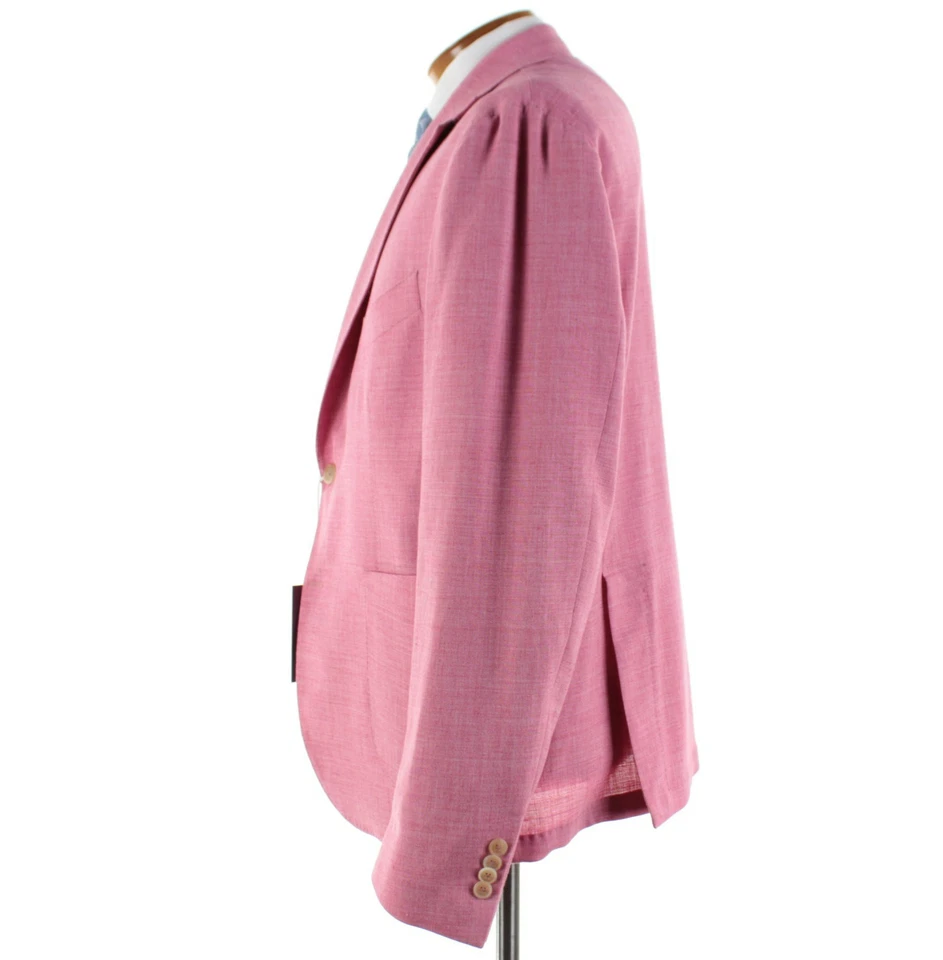 Sartoria Partenopea NWT Linen Blend Sport Coat Size 58R (48R US) In Red - Image 4 of 4