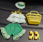 Barbie Clone Vintage Summer Beach Party Outfit Clothes Green/White Polka Dots