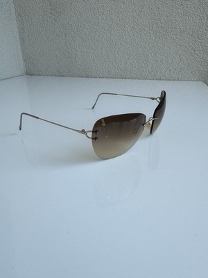 Vogue Sunglasses Rimless Gradient Brown Gold Minimalist Y2K  display picture 1