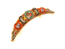 Masterpiece Vintage Micro Mosaic Millefiori Flower Bouquet  Brooch Pin 1960's