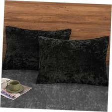 Truly Velvet Pillowcases Standard Size, No Insert, 26" x 20" Pack of 2 Black