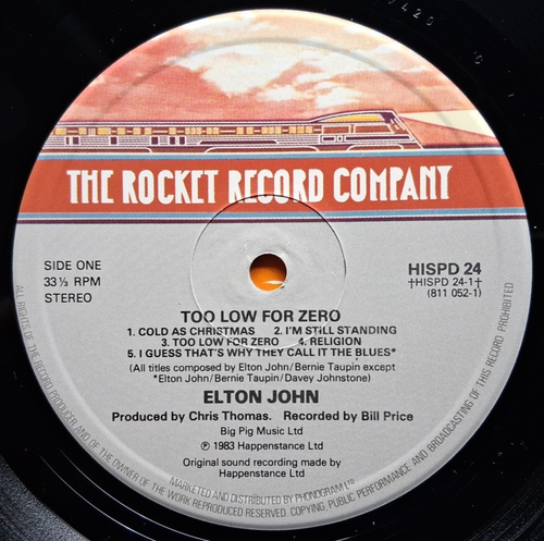 Elton John Rocket Phonogram HISPD 24 Too Low For Zero UK 12" Vinyl LP Sleeve - Picture 6 of 15