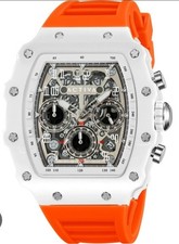 Men s Activa Invicta Orange Band White Bezel New Watch In Box
