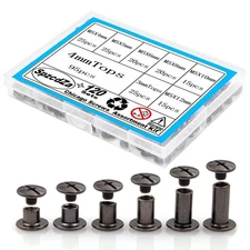 Chicago Screws,SpzcdZa 6 Sizes Screw Rivets Silver Chicago Binding Screws for...