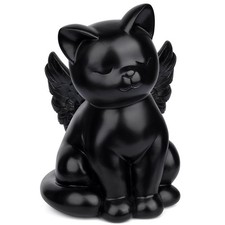 Hkojewp Black Cat Urn Ashes - Sleeping Angel Memorial Figurine, Cremation
