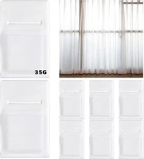 Jetec 8 Pcs Covered Drapery Weights Iron Window Curtain Bottom White 