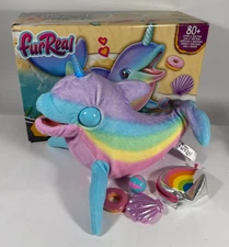 FurReal Wavy The Narwhal Interactive Plush Toy With Box And Accessories