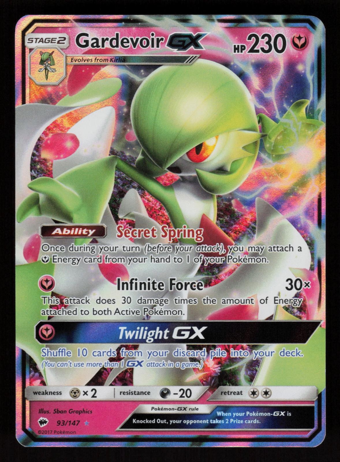 Gardevoir GX 93/147 Holo GX Rare Burning Shadows Pokemon Lightly Played
