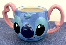 Disney Lilo Stitch 22 oz. Coffee Mug/Cup 3D Style Double Handle Collectible